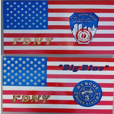 Wood Flag Fdny Rescue 3